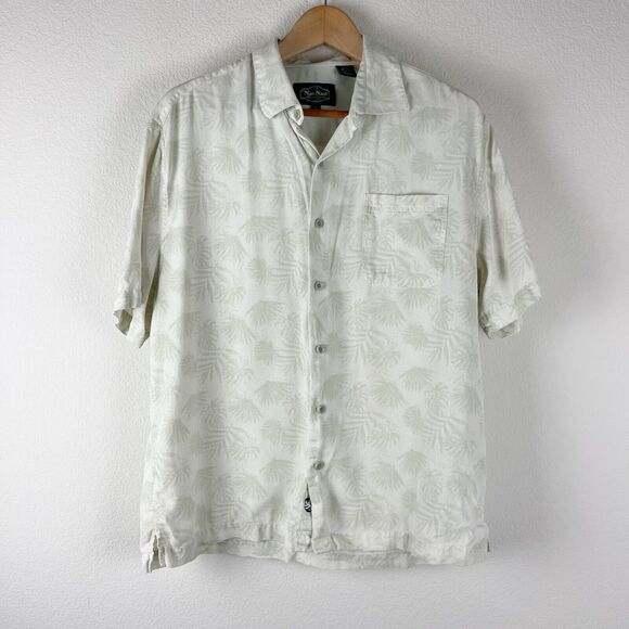 Nat Nast Luxury Originals Hawaiian Silk Blend Shirt Mens Large Green Tropical - Picture 1 of 14